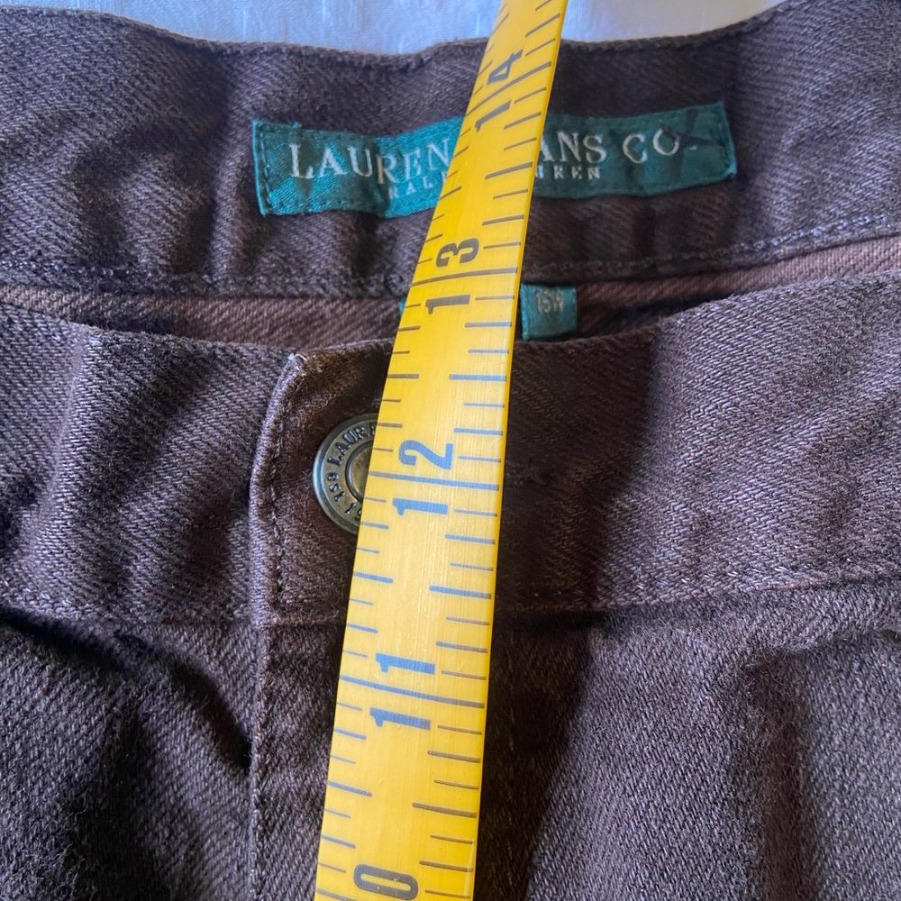 Ralph Lauren Jeans Co Chocolate Brown Straight Leg Denim Jeans Sz 16W - Picture 9 of 9